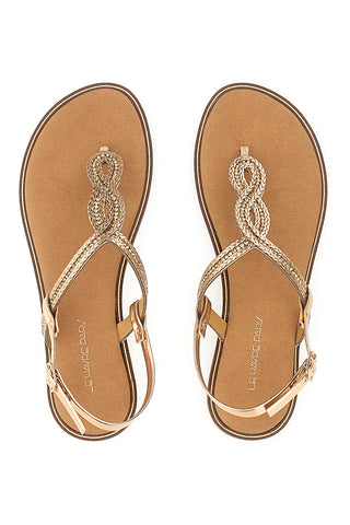 Le Havre Paris Damen-Flip-Flop-Sandalen in Roségold 5418