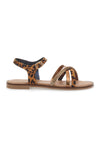 Bronzene Sandalen mit Leopardenmuster Le Havre Paris 5451