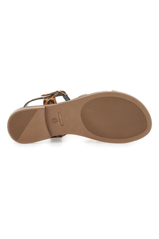 Bronzene Sandalen mit Leopardenmuster Le Havre Paris 5451