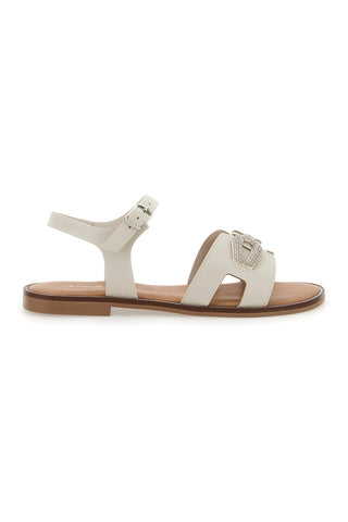 Le Havre Paris Elfenbeinweiße Damensandalen 5428