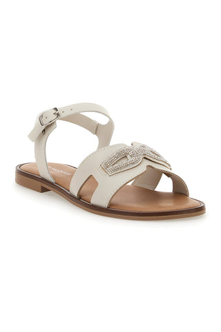 Le Havre Paris Elfenbeinweiße Damensandalen 5428
