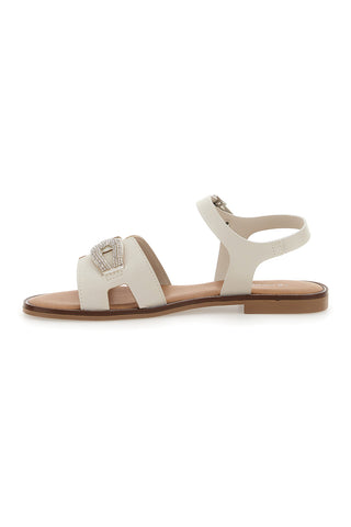 Le Havre Paris Elfenbeinweiße Damensandalen 5428
