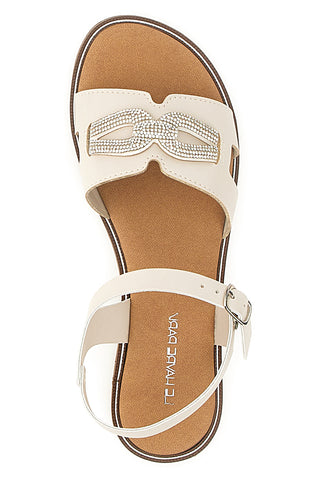 Le Havre Paris Elfenbeinweiße Damensandalen 5428