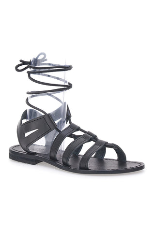 Sandali neri alla schiava in stile gladiatore Pittarello Sun 1369