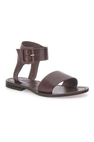 Braune Sandalen aus echtem Leder handgefertigt Made in Italy Pittarello Sun 1734