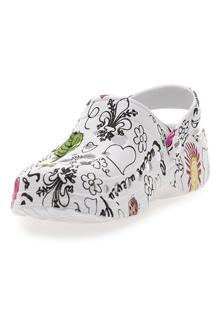 Woz 6 Damen-Clogs mit mehrfarbigem Blumendruck