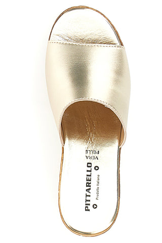 Ciabatte Oro con Fascia in Pelle Made in Italy PITTARELLO 233170428