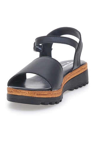 Sandali Neri con Cinturino e Tomaia in Pelle Made in Italy PITTARELLO 3185070811