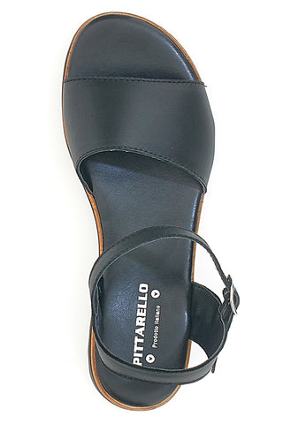 Sandali Neri con Cinturino e Tomaia in Pelle Made in Italy PITTARELLO 3185070811
