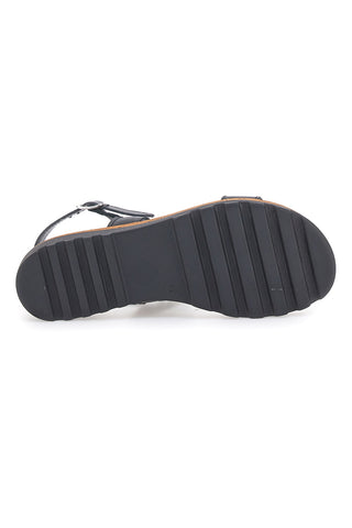 Schwarze Sandalen mit Doppelband und goldener Kette Made in Italy PITTARELLO 333070811