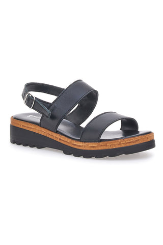 Sandali neri con Doppia Fascia Made in Italy PITTARELLO 299470811