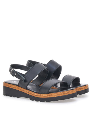 Sandali neri con Doppia Fascia Made in Italy PITTARELLO 299470811