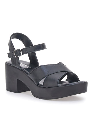 PITT.LOVE 315671082 Schwarze Sandalen aus echtem Leder