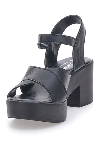 PITT.LOVE 315671082 Schwarze Sandalen aus echtem Leder