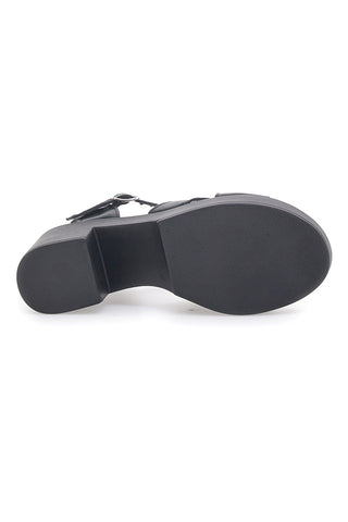 PITT.LOVE 315671082 Schwarze Sandalen aus echtem Leder