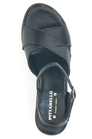 PITT.LOVE 315671082 Schwarze Sandalen aus echtem Leder