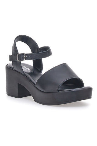 PITT.LOVE 318571082 Schwarze Sandalen aus echtem Leder