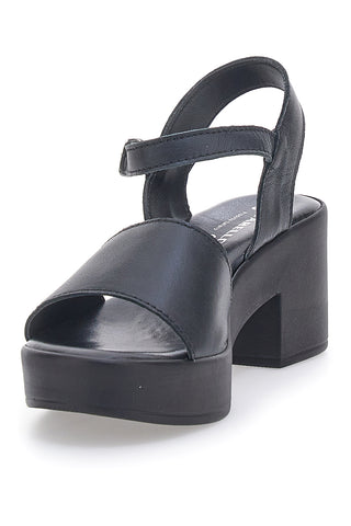 PITT.LOVE 318571082 Schwarze Sandalen aus echtem Leder