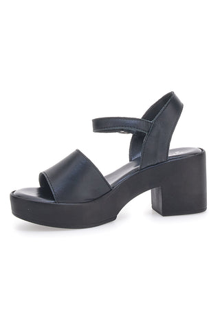 PITT.LOVE 318571082 Schwarze Sandalen aus echtem Leder