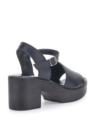 PITT.LOVE 318571082 Schwarze Sandalen aus echtem Leder