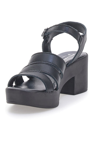 PITTARELLO LOVE 800071082 Schwarze Sandalen aus echtem Leder