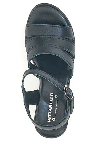 PITTARELLO LOVE 800071082 Schwarze Sandalen aus echtem Leder