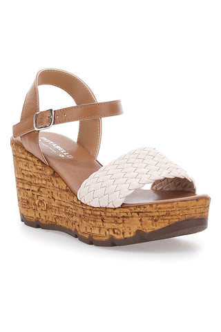 Sandali Beige in Pelle con Zeppa PITTARELLO 34633002