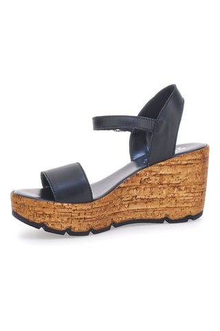 Sandali Neri Con Tomaia in Pelle e Zeppa PITTARELLO 34723002