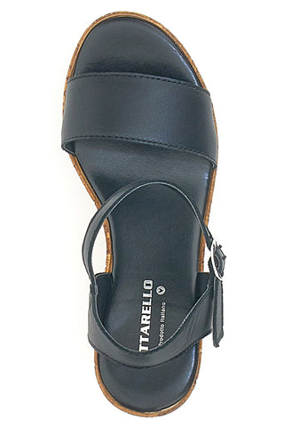 Sandali Neri Con Tomaia in Pelle e Zeppa PITTARELLO 34723002