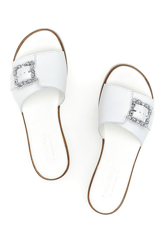 Ciabatte Bianche con Fibbia Decorativa Made in Italy PITTARELLO 356670811