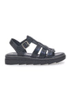 Sandali Neri in Vera Pelle Made in Italy PITTARELLO ROCK 15432