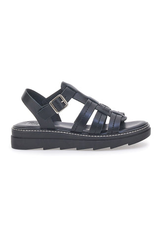 Sandali Neri in Vera Pelle Made in Italy PITTARELLO ROCK 15432