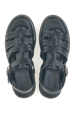 Schwarze Sandalen aus echtem Leder Made in Italy PITTARELLO ROCK 15432