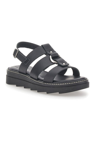Sandali Neri In Pelle 100% Eco Friendly Pittarello Rock 5835