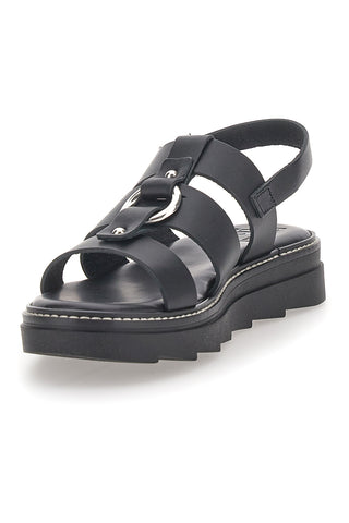Sandali Neri In Pelle 100% Eco Friendly Pittarello Rock 5835