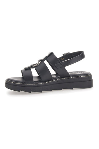 Sandali Neri In Pelle 100% Eco Friendly Pittarello Rock 5835