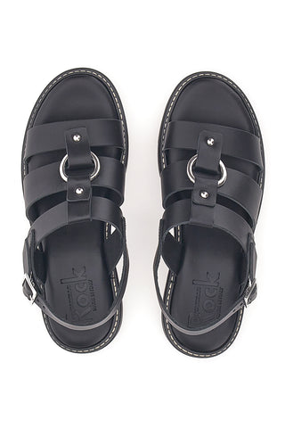 Sandali Neri In Pelle 100% Eco Friendly Pittarello Rock 5835