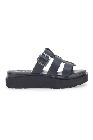 Ciabatte Nere In Pelle Made in Italy Pittarello Rock 5827