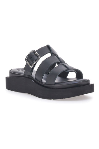 Ciabatte Nere In Pelle Made in Italy Pittarello Rock 5827