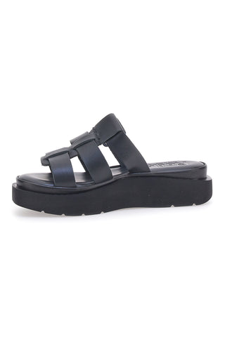 Ciabatte Nere In Pelle Made in Italy Pittarello Rock 5827