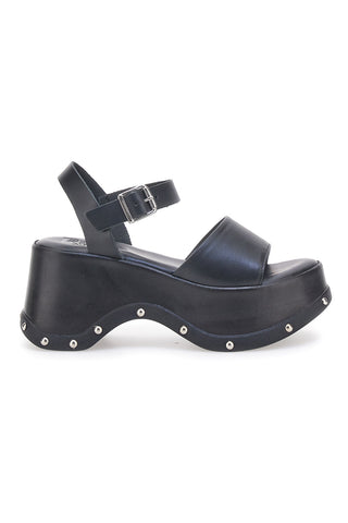 Sandali Neri In Vera Pelle con Platform Alto PITTARELLO ROCK 15777/Z