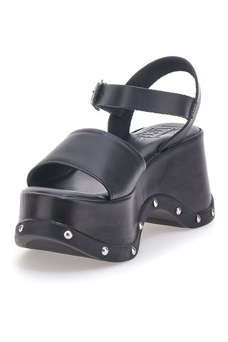 Sandali Neri In Vera Pelle con Platform Alto PITTARELLO ROCK 15777/Z