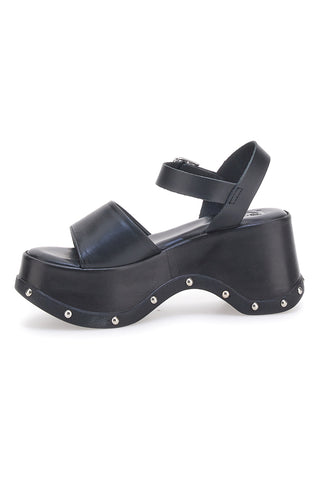 Sandali Neri In Vera Pelle con Platform Alto PITTARELLO ROCK 15777/Z