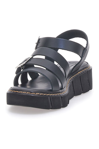 Schwarze Ledersandalen Made in Italy Pittarello Rock 5836/P