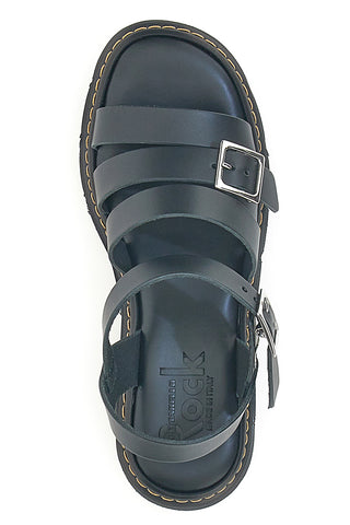 Schwarze Ledersandalen Made in Italy Pittarello Rock 5836/P