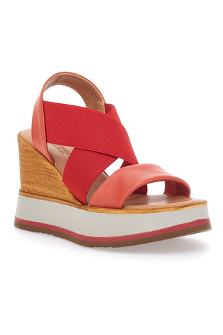 Rote Sandalen Made in Italy mit Keilabsatz Pittarello 34953