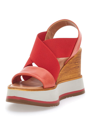 Rote Sandalen Made in Italy mit Keilabsatz Pittarello 34953