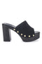 Schwarze Pantoletten-Hausschuhe mit Nieten von PITT. LOVE 35011/SC