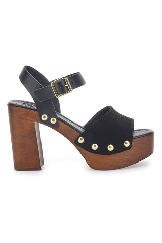 Schwarze High Heel Sandalen mit Holzeffekt PITTARELLO LOVE 35021