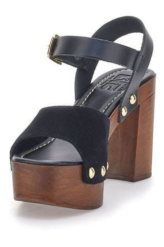 Sandali Neri con Tacco Alto Effetto Legno PITTARELLO LOVE 35021